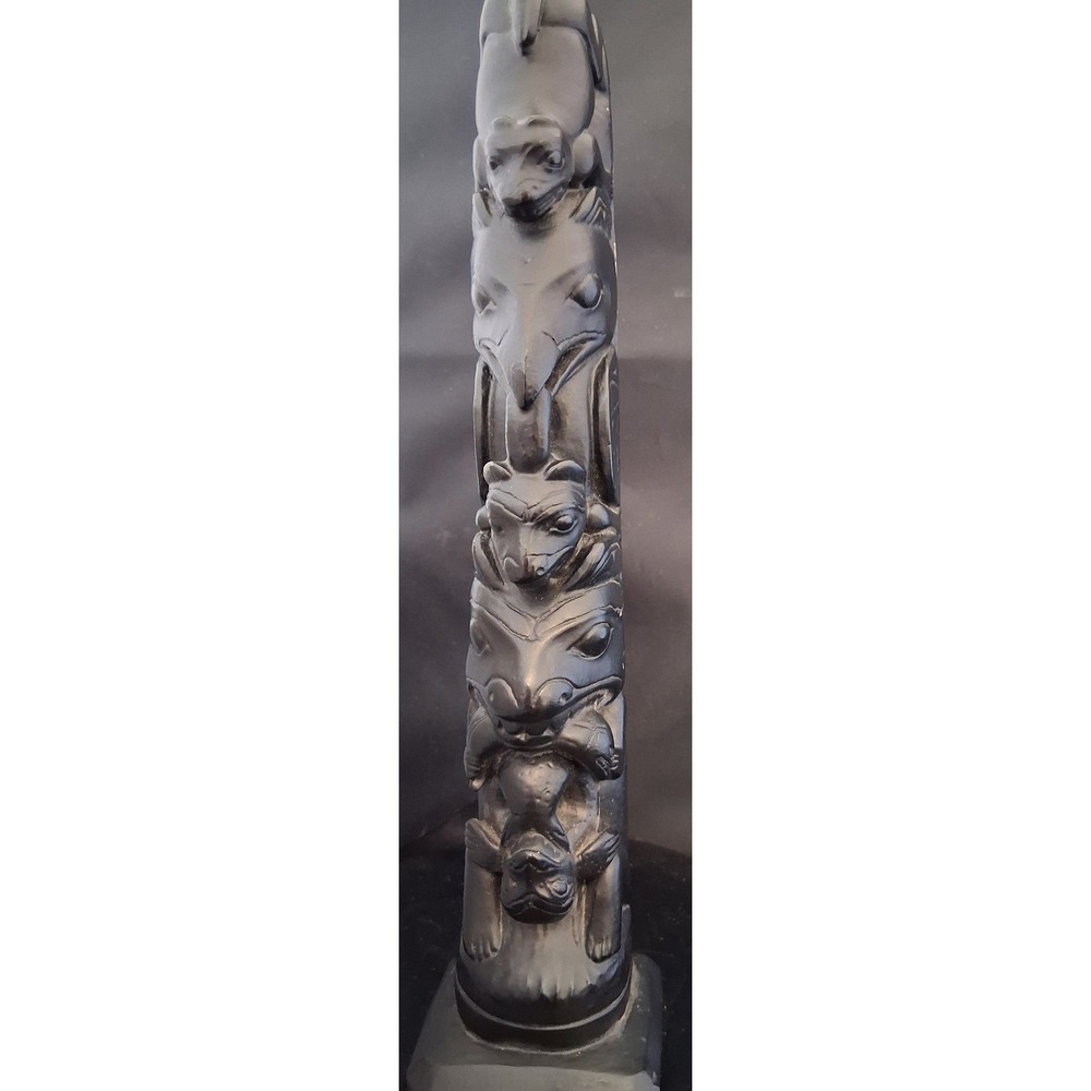 Haida Carved Argillite Model Totem Pole